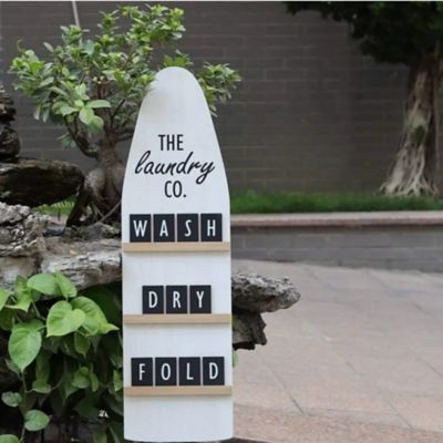 PARISLOFT The Laundry Co.Wash Dry Fold Wood Home Signs Wall Decor