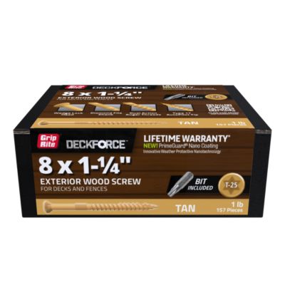 Grip-Rite Df- 1 lb. 1-1/4 in. Ext Screw Tan