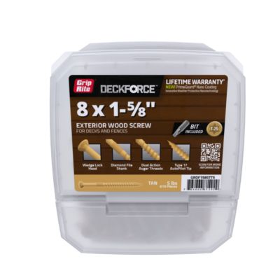 Grip-Rite 1-5/8 in. DeckForce Exterior Screws, Tan, 5 lb.