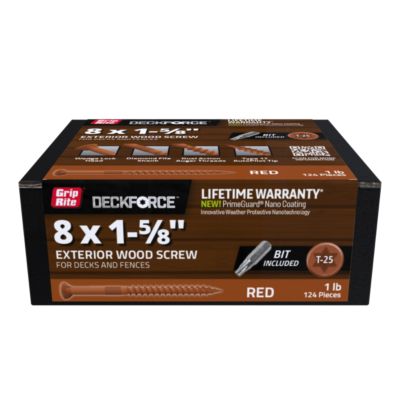 Grip-Rite Df- 1 lb. 1-5/8 in. Ext Scrw Red