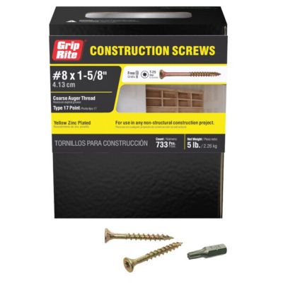 Image showing  5 lb. Construction Screw 1-5/8 in. Gold