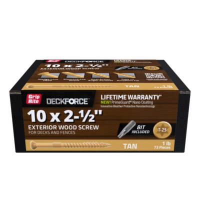 Grip-Rite 2-1/2 in. DeckForce Exterior Screws, Tan, 1 lb.