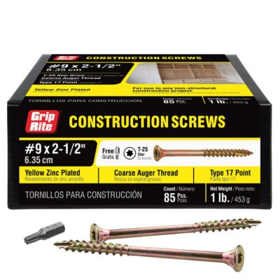 Image showing  1 lb. Construction Screw 2-1/2 in. Gold