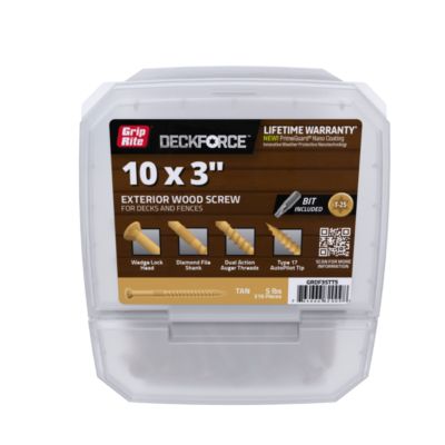 Grip-Rite 3 in. DeckForce Exterior Screws, Tan, 5 lb.
