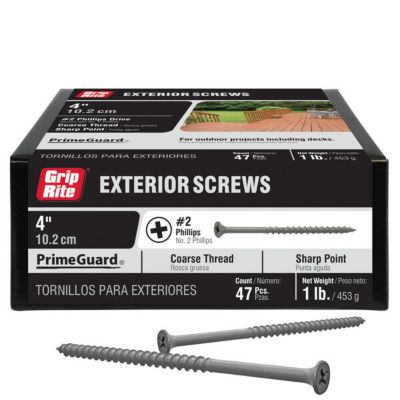 Image showing  1 lb. Primeguard Deck Screw 4 in. Gray