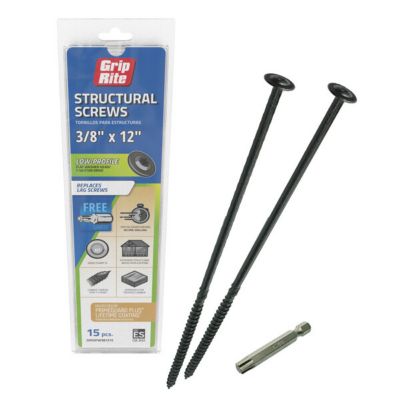 Image showing  Gr- 20 ct. 3/8 X 12 in. Structural Screws