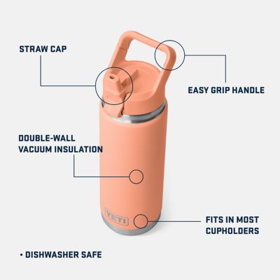 Image showing  26 oz. Rambler Water Bottle with Color Matched Straw Cap