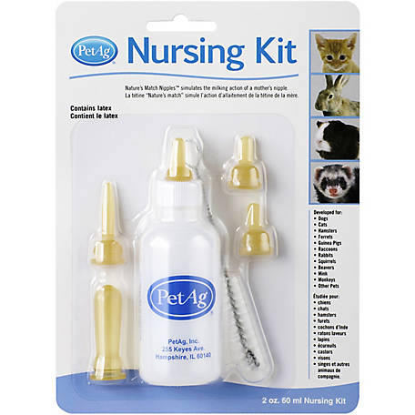 Blue Nrpfell Pet Nurser Nursing Feeding Silicone Bottle Kits with Replacement Nipples,Milk Water Feeding For Kittens Puppy Hamsters Gerbils and Other Small Animals,60ml