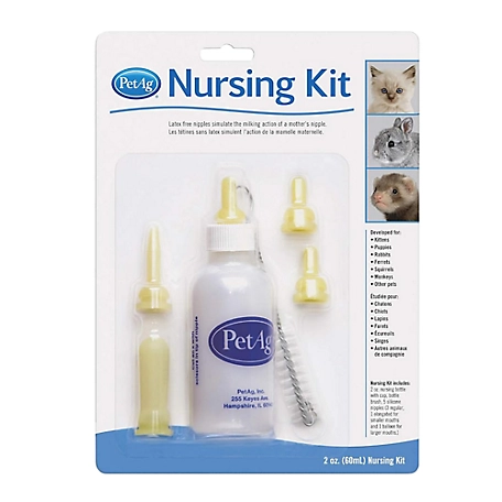 Pet Nursing Kit, Dog Cat Feeding Syringe Nipple Bottles, Pet Pill Gun  Dispenser, Puppy Kitten Tube Feeding Kit 10Fr Size