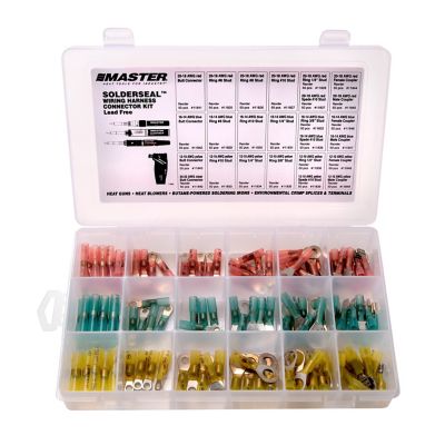 Image showing  Solder and Heat Seal Electrical Connector Assortment Kit, 25 items, 135 pieces