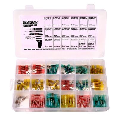 Image showing  Crimp, Solder and Heat Seal Electrical Connector Assortment Kit, 20 items, 120 pieces