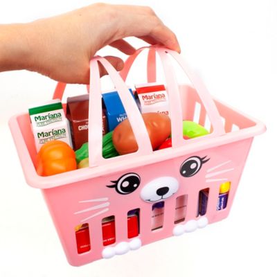 Image showing  Kitty Basket, Pink Cat Basket Playset With 16 pc., Ages 2+