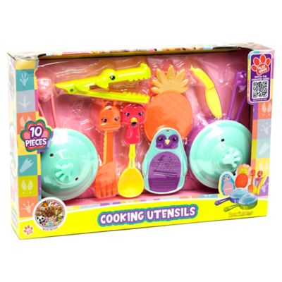 Zoo Troop Cooking Utensils, 10 pc. Animal Themed Kitchen Playset, Ages 2+