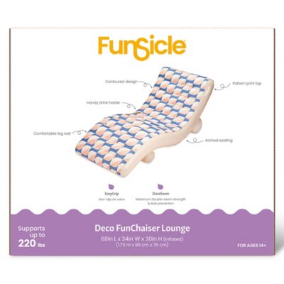 Image showing  Deco FunChaiser Lounge, Blue & Cream, Inflatable Pool & Water Float