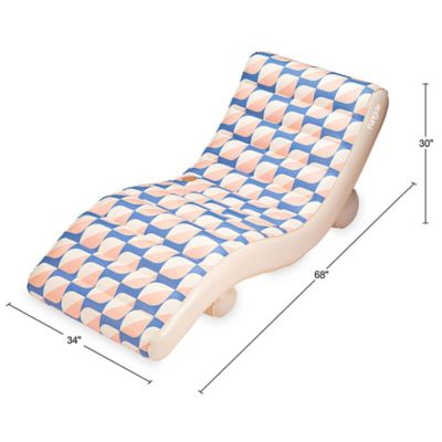 Image showing  Deco FunChaiser Lounge, Blue & Cream, Inflatable Pool & Water Float