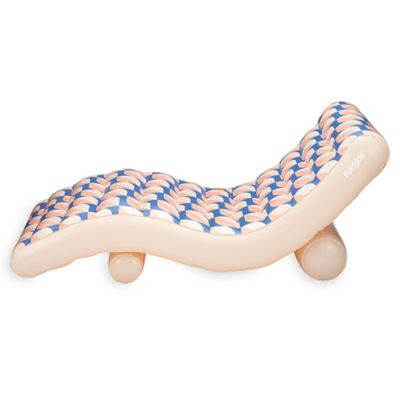 Image showing  Deco FunChaiser Lounge, Blue & Cream, Inflatable Pool & Water Float