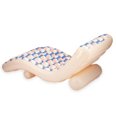 Image showing  Deco FunChaiser Lounge, Blue & Cream, Inflatable Pool & Water Float