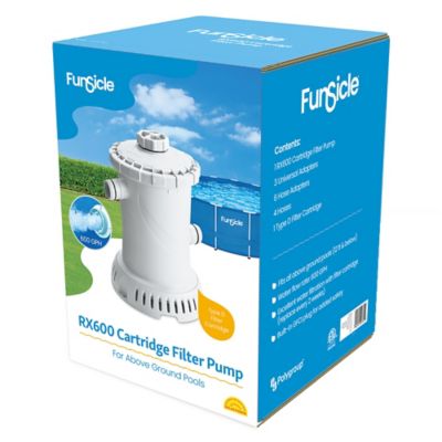 Funsicle RX600 Cartridge Filter Pump, For Above Ground Swimming Pools Up To 12 ft.