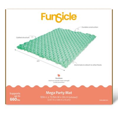 Image showing  Mega Party Mat, Fresh Mint, 8 ft. and Inflatable Pool & Water Float