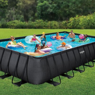 Image showing  24 ft. x 12 ft. Oasis Designer Rectangular Lap Pool, Above Ground Pool Set