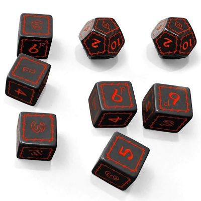 Free League The One Ring Black Dice Set 8 Engraved Dice