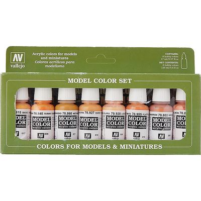 Vallejo Paints Model Color Set Face & Skin Tones, 8 Premium Color Collection