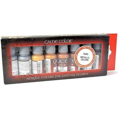Vallejo Paints Game Color Paint Metallic Colors, 8 Colors