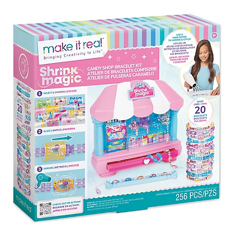Make It Real Shrink Magic Candy Shop Bracelet Kit, Kids Ages 8+