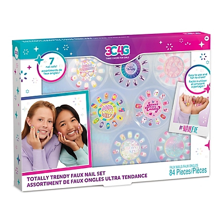 3C4G Three Cheers For Girls' Totally Trendy Faux Nail Set, Kids Ages 8+