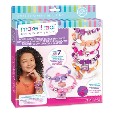 Make It Real DIY Fashion Beaded Bangle Bracelets, Kids Ages 8+