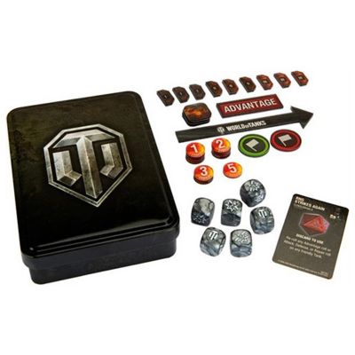 World of Tanks Gaming Set Tokens & Dice Collectible Metal Tin