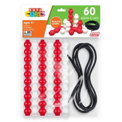 Junior Learning 60 Bead Cubes & Laces, Kids Ages 4+