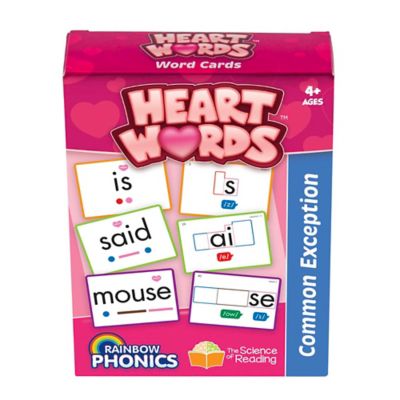 Junior Learning Rainbow Phonics Heart Words, 93 Word Cards