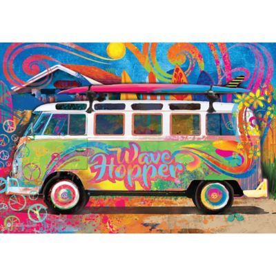 Image showing  VW Wave Hopper Bus Shaped Tin 550 pc. Puzzle