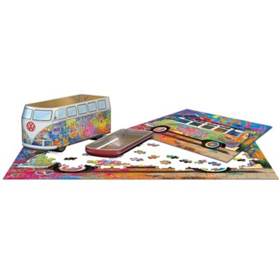Image showing  VW Wave Hopper Bus Shaped Tin 550 pc. Puzzle