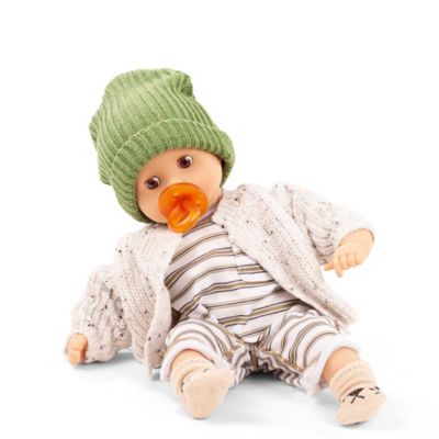 Image showing  Muffin Baby Urban Stripes 13 in. Doll, Cardigan, Kids Age 18mo+