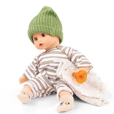 Image showing  Muffin Baby Urban Stripes 13 in. Doll, Cardigan, Kids Age 18mo+