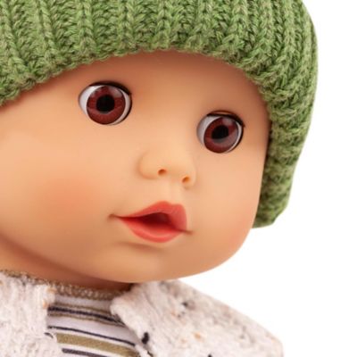 Image showing  Muffin Baby Urban Stripes 13 in. Doll, Cardigan, Kids Age 18mo+