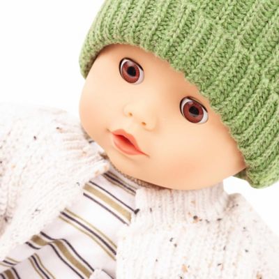 Image showing  Muffin Baby Urban Stripes 13 in. Doll, Cardigan, Kids Age 18mo+