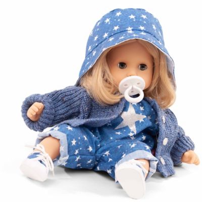 Image showing  Muffin My Star 13 in. Baby Doll, Blue Bucket Hat & Cardigan, Kids Ages 3+