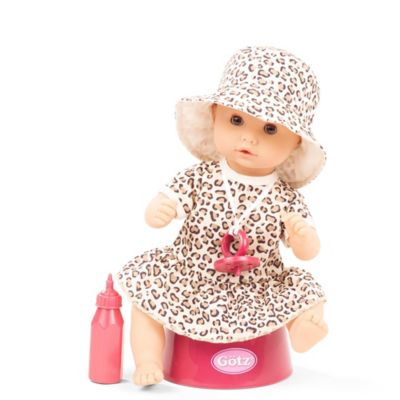 Gotz Aquini Girl Potty Baby Doll Spotted Cat Waterproof Doll, Kids Ages 18mo+