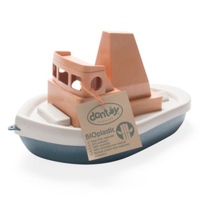 Dantoy BIO Tuff Tuff Boat, Peach & Blue Toy Tug Boat, Indoor & Outdoor Play, Toddlers Ages 2+