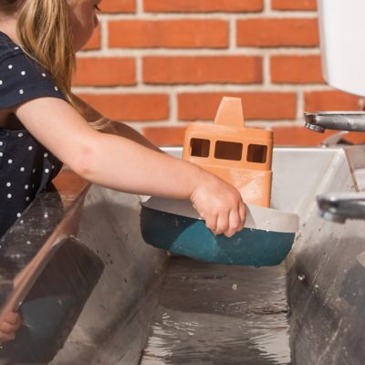 Image showing 6 th Dantoy BIO Tuff Tuff Boat, Peach & Blue Toy Tug Boat, Indoor & Outdoor Play, Toddlers Ages 2+