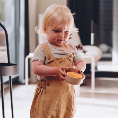 Image showing  Tiny BIO Dinner Set, Sand Color, 7 pc. Set, 3 Food Sections, Ages 1 mo+