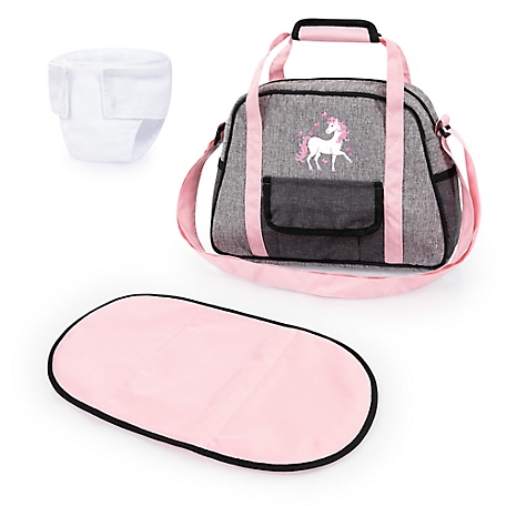 Bayer Design Nursery Set Doll Bag Set Grey, Pink, Unicorn, Kids Ages 18+ Mo