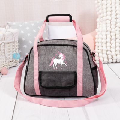 Image showing  Nursery Set Doll Bag Set Grey, Pink, Unicorn, Kids Ages 18+ Mo