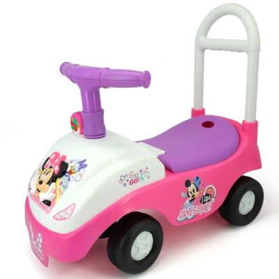 Kiddieland Foldable Handle Ride On, Minnie, Disney Foot To Floor Vehicle