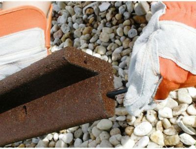 Image showing  Recycled Rubber Flexible 4ft Lawn Edging L-shape, 6 pc. Box, Grey