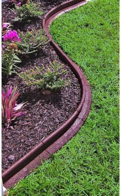 Image showing 5 th EcoBorder Recycled Rubber Flexible 4ft Lawn Edging L-shape, 6 pc. Box, Grey