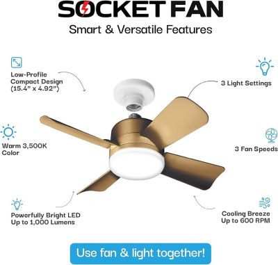 Image showing  Socket Fan Bronze - Warm 3500K